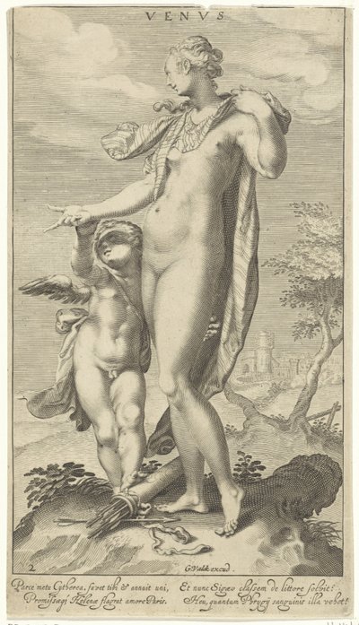 Venus og Amor Venus (tittel på objekt) Judgment of Paris (serietittel) av Willem Isaacsz. van Swanenburg