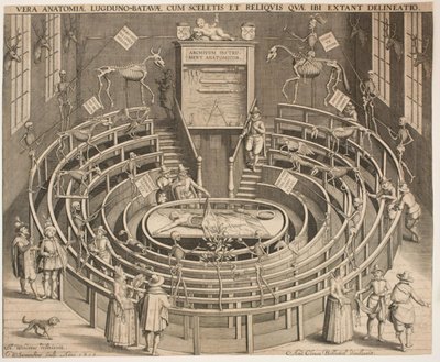 Hall til det anatomiske teateret i Leyden av Willem Isaaksz Swanenburgh