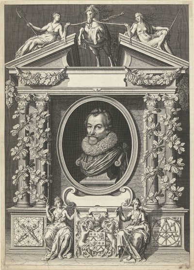 Portrett av Gerard Thibault i en arkitektonisk ramme av Willem Jacobsz Delff