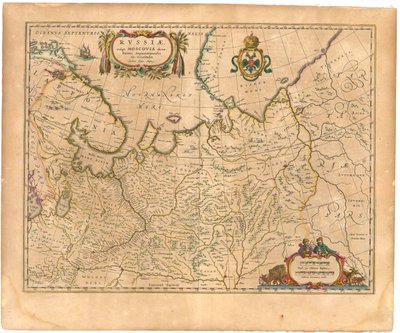 Kart over Russland Fra: Verdenskart..., 1645 av Willem Janszoon Blaeu