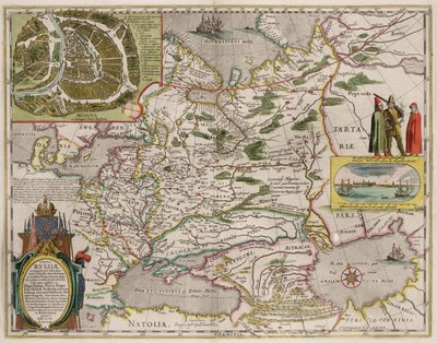 Kart over Russland og Moskva Fra: Kart over verden..., 1645 av Willem Janszoon Blaeu