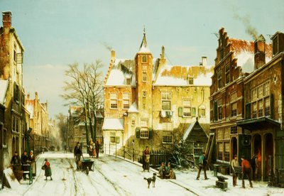 En nederlandsk landsby om vinteren av Willem Koekkoek
