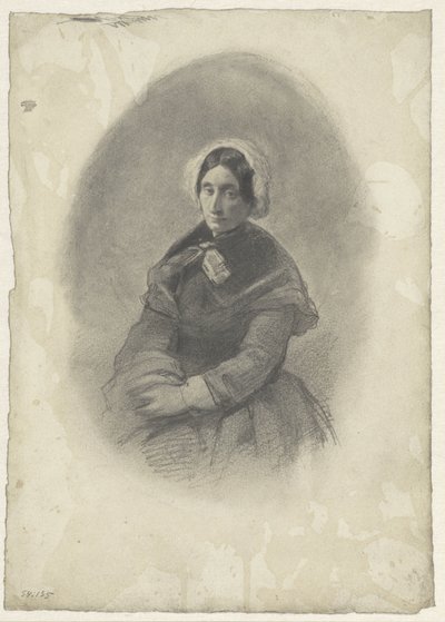 Dameportrett i oval av Willem Maris