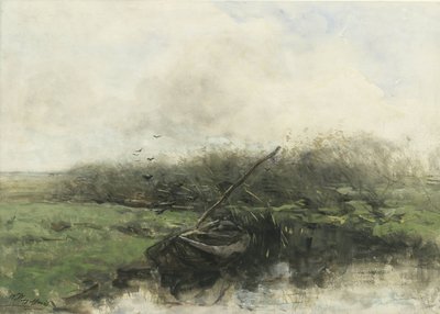 Robåt i en grøft av Willem Maris