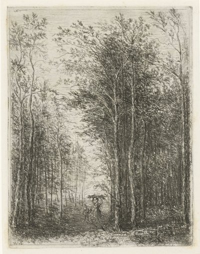 Skoglandskap med vedplukkere av Willem Matthias Jan van Dielen
