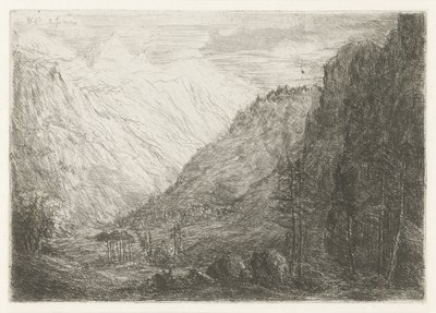 Utsikt over fjelldalen av Willem Matthias Jan van Dielen