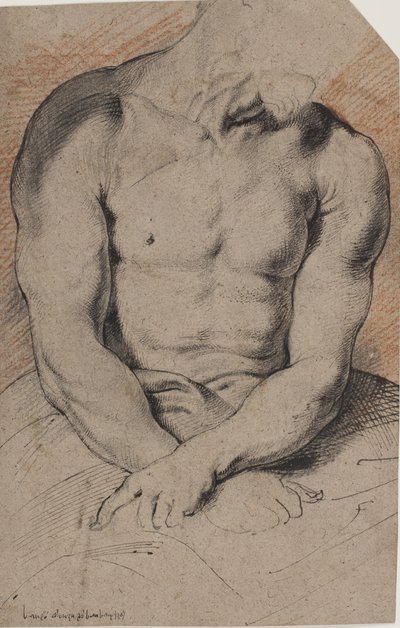 Kristus kronet med torner. Kristi torso. Etter Van Dyck av Willem Panneels