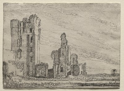 Ruinene av slottet Huys Te Kleef nær Haarlem, ca. 1616. av Willem Pietersz Buytewech