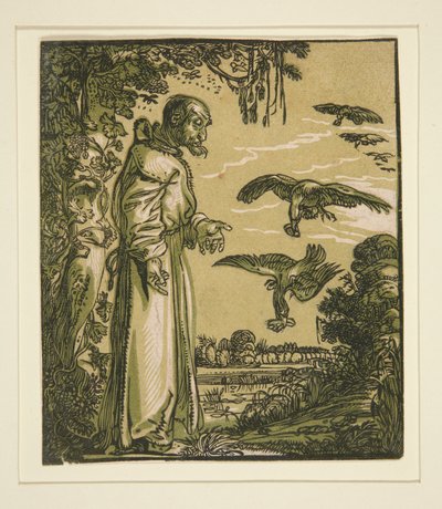 St. Paul Eremitten (Elijah) Matet av ravnene av Willem Pietersz. Buytewech