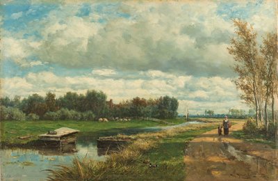 Landskap i Haag-miljøene Landskap i nærheten av Haag av Willem Roelofs (I)