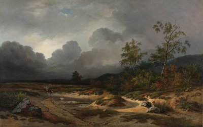 Landskap med tordenvær Landskap med storm som nærmer seg av Willem Roelofs (I)