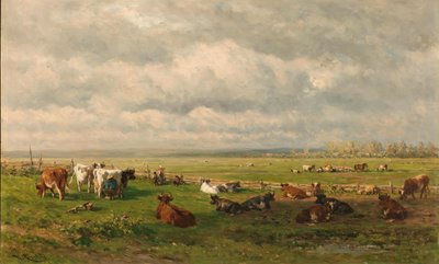 Englandskap med storfe Weidelandschap met vee av Willem Roelofs (I)
