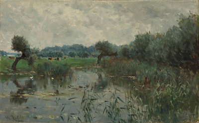 Water Meadows ved elven IJssel av Willem Roelofs (I)