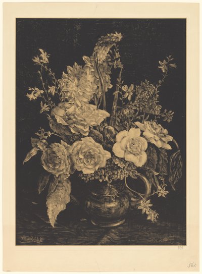 Blomster i en vase av Willem Roelofs (II) (signed by artist)