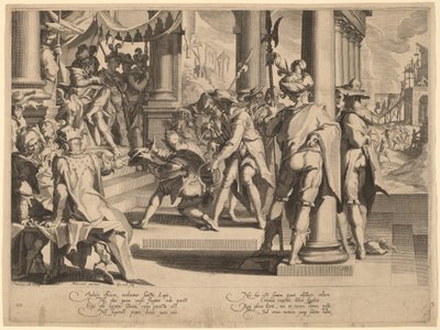 Allegori om rettferdighet av Willem Swanenburgh, after Joachim Anthonisz Wtewael