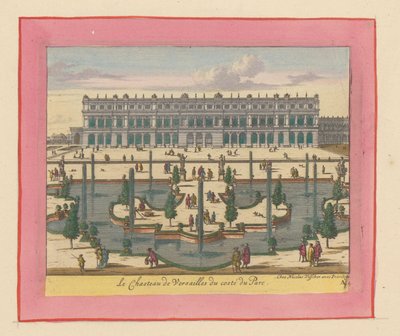Ansicht des Palastes von Versailles von der Park- und Gartenseite av Willem Swidde