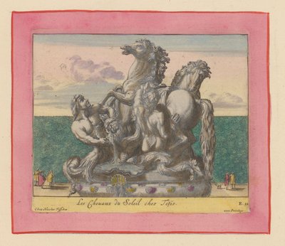 Statue der Sonnenpferde, betreut von zwei Tritonen av Willem Swidde