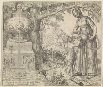 Hagar gir Ishmael en drink Historie om Hagar og Ishmael (serietittel) av Willem Thibaut