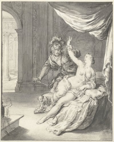 Tarquinius truer Lucretia av Willem Van Mieris
