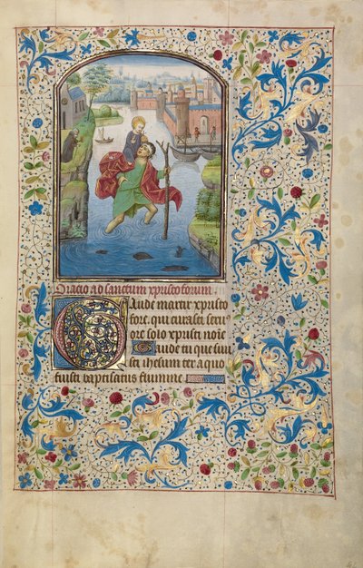 Heiliger Christophorus trägt das Christuskind av Willem Vrelant