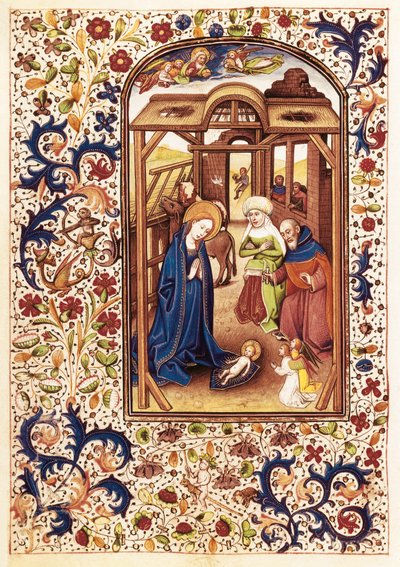Fødselsscene fra "The Book of Hours of Leonor de la Vega" av Willem Vrelant