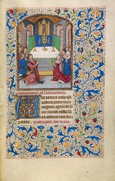 Die Anbetung der Eucharistie av Willem Vrelant