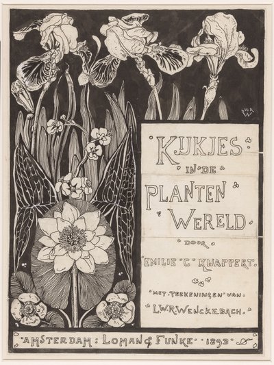 Banddesign for: Knappert, Emilie C., Views into the Plant World, 1893 av Ludwig Willem Reymert Wenckebach