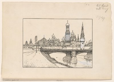 Utsikt over Kreml i Moskva av Ludwig Willem Reymert Wenckebach