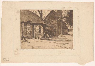 Gård med låve i Brabant av Willem Witsen (signed by artist)