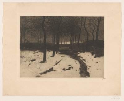 Skogssti i Ewijkshoeve av Willem Witsen (signed by artist)