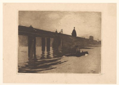 Utsikt over Charing Cross Bridge i London av Willem Witsen (signed by artist)
