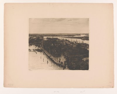 Utsikt over Dordrecht fra tårnet til Grote Kerk Port, Dordrecht (original tittel) Dordrecht I (original tittel) av Willem Witsen (signed by artist)