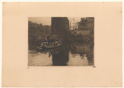 Utsikt over overtakelsen ved Montelbaanstoren i Amsterdam av Willem Witsen (signed by artist)