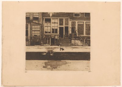 Utsikt over kanalhus i Amsterdam av Willem Witsen (signed by artist)