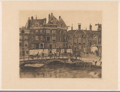 Utsikt over Beurspleintje i Amsterdam av Willem Witsen (signed by artist)