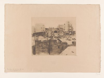 Utsikt over ruinene i Post Street, San Francisco Pont Street, San Francisco (original tittel) av Willem Witsen (signed by artist)