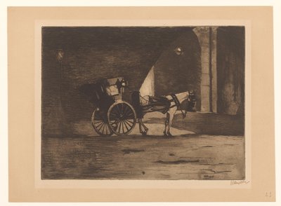Vogn under Waterloo Bridge i London av Willem Witsen (signed by artist)