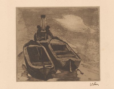 Taubåt med to lektere av Willem Witsen (signed by artist)