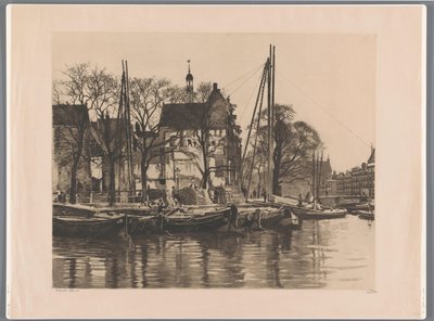 Riving av en bygning der Binnenkant og Prins Hendrikkade går sammen Inne med havari av Willem Witsen (signed by artist)