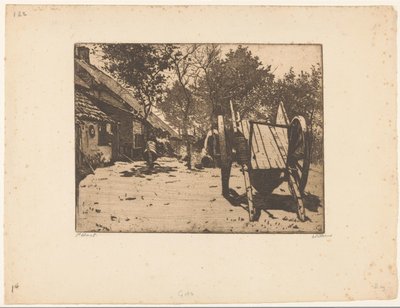 Bil på et gårdstun i Brabant av Willem Witsen (signed by artist)