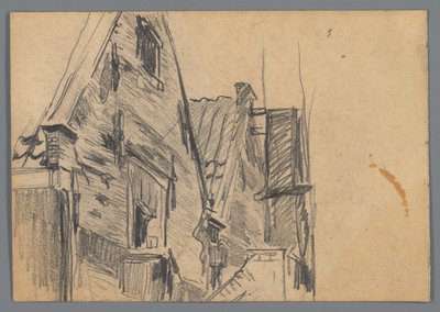 Rückfassaden der Gebäude Korte Dijkstraat 2 und 4 in Amsterdam av Willem Witsen