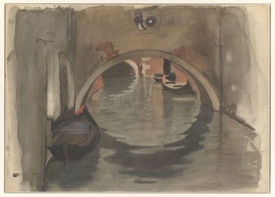 Utsikt under en buebro i Venezia av Willem Arnoldus Witsen