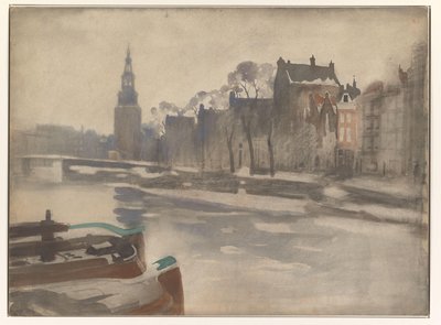 Utsikt over Oude Schans på Montelbaanstoren av Willem Arnoldus Witsen