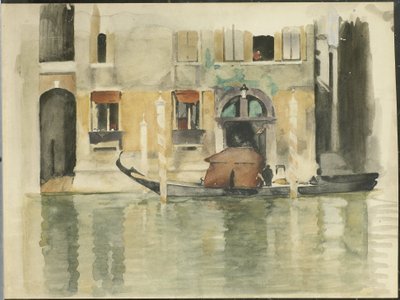 Gondol foran et venetiansk hus av Willem Arnoldus Witsen