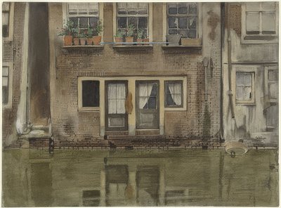 Haus an einer Gracht i Amsterdam (Hus på en kanal i Amsterdam) av Willem Arnoldus Witsen