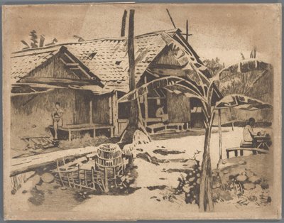 Pisang-tre i kampong, Buitenzorg av Willem Arnoldus Witsen