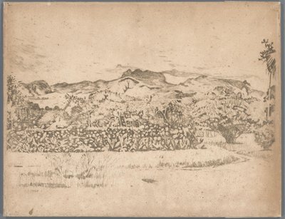 Utsikt over vulkanen De Kloet, Gambar av Willem Arnoldus Witsen