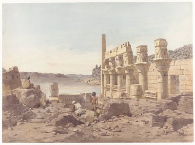 Utsikt over tempelruinene ved Philae nær Aswan av Willem de Famars Testas