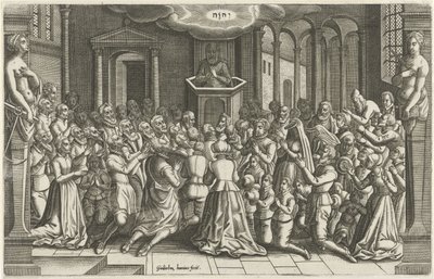 Takkoffer i en kirke etter lettelsen i Leiden Orlers