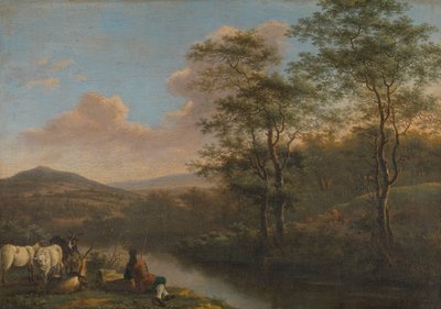 Italiensk landskap med hvilende gjeter av Willem de Heusch